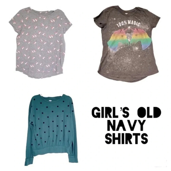 Old Navy Girl’s Shirt Bundle Size Large 10/12 - Picture 1 of 11
